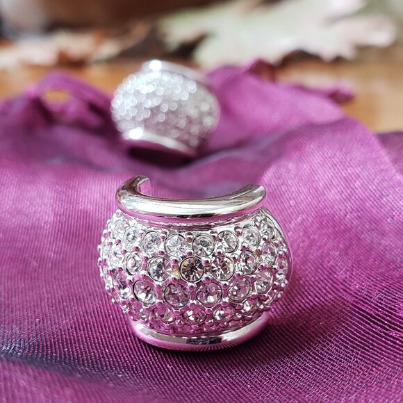 Swarovski Crystal Paved Hoop Earrings - Picture 6 of 6